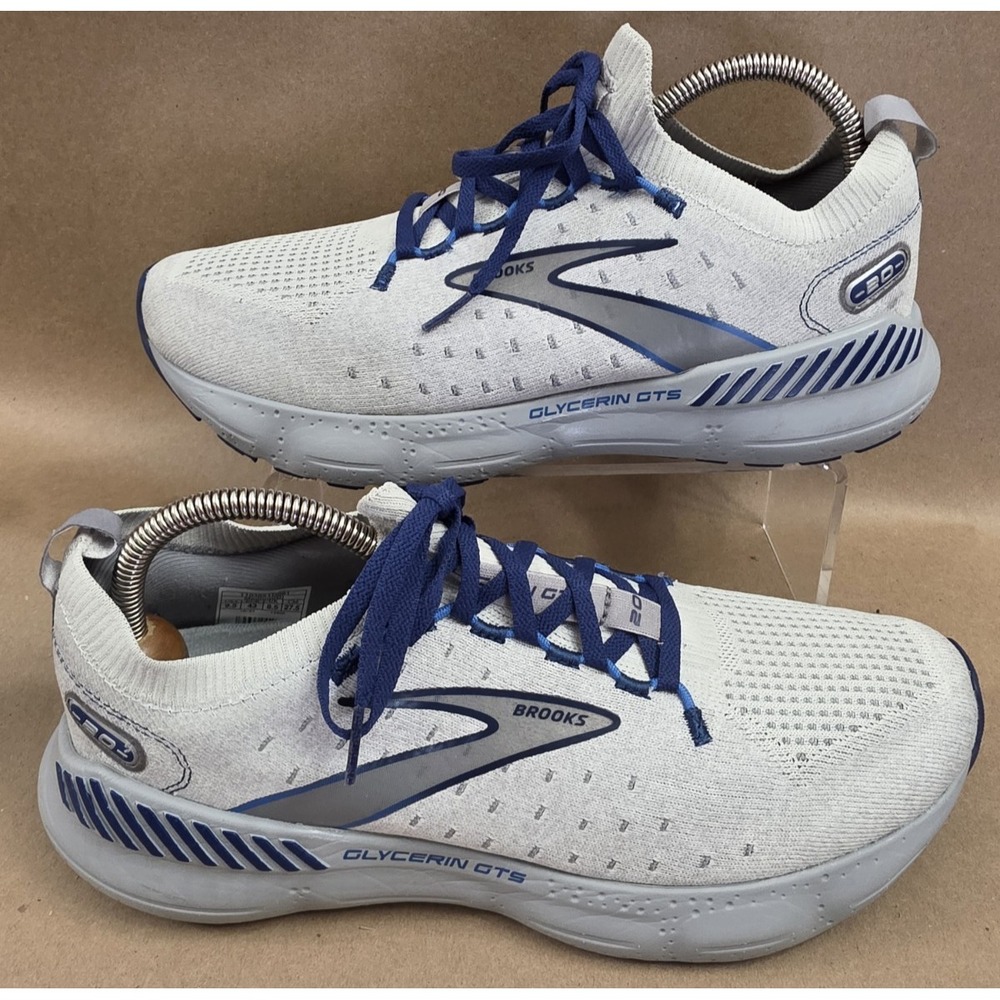 Brooks (Sz 9.5 ) Glycerin GTS 20 Stealthfit Mens Gray Blue Running Shoes Sneaker